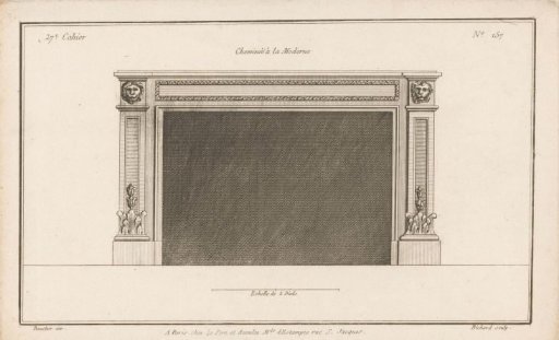 Fireplace with lion heads