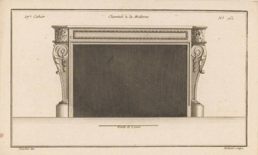 Fireplace with leaf motifs