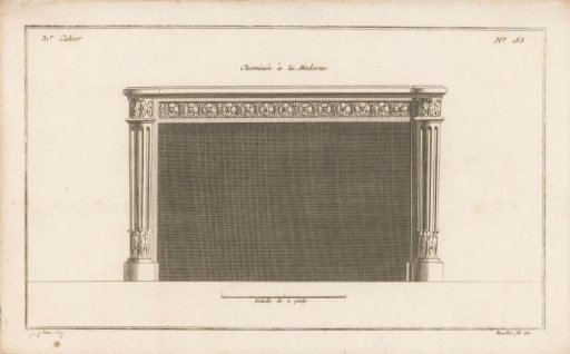 Fireplace with floral motifs