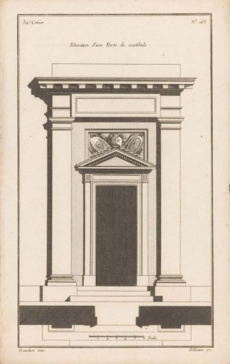 Gateway with pediment and coats of arms
