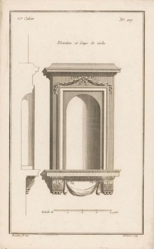 Niche with garland and drapery