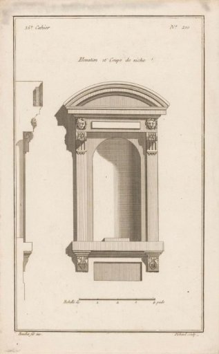 Niche with lion's heads