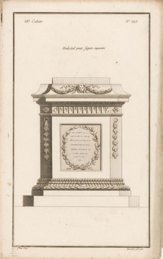 Pedestal with laurel wreath