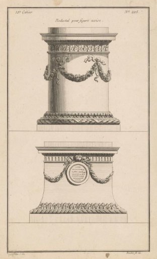 Two pedestals with garlands