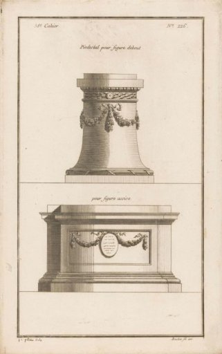 Two pedestals with garlands
