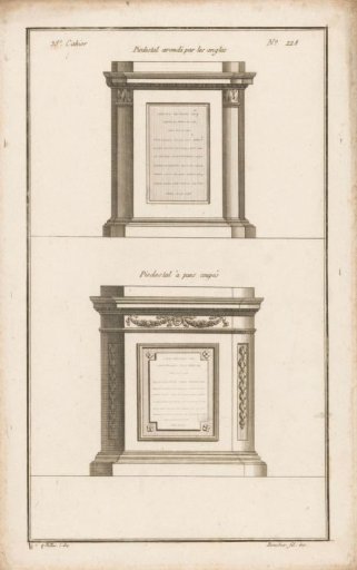 Two pedestals with tablets
