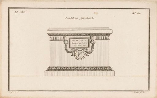 Pedestal with a portrait in a medallion