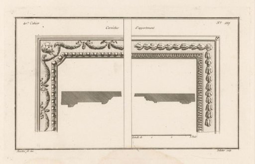 Ceilings with garlands and leaf motifs