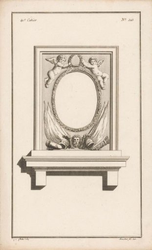 Panel with a medallion and putti