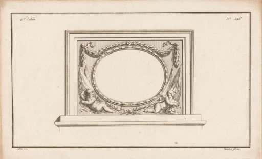 Panel with a medallion and putti