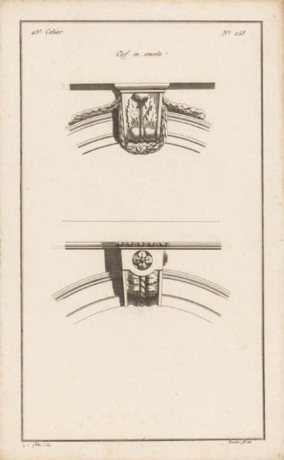 Keystone with leaf motifs