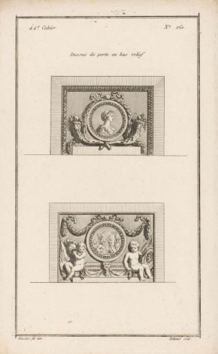 Medallions, cornucopias and putti
