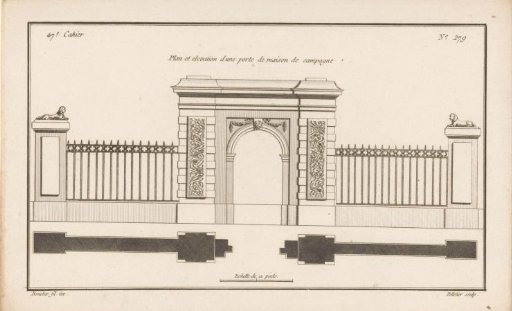 Gate with round arch and ironwork