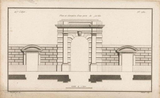 Gate with round arch
