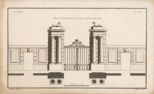 Gate with columns and sphinxes