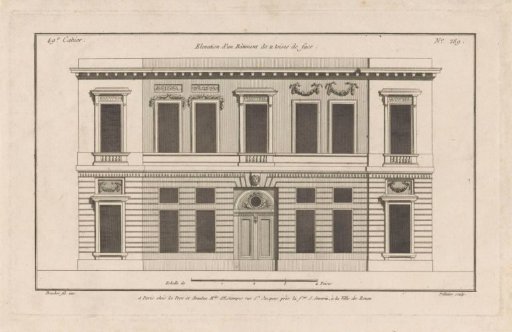 Facade with portal and balconies