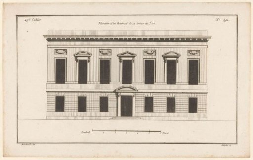 Facade with pediments