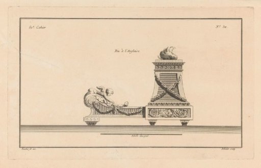 Fire dog with putto and fire