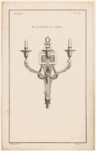 Candelabrum with garlands and wreath
