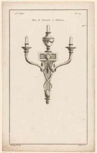 Candelabrum with vase and mask