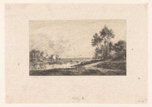 Landscape with View of a River with Boat