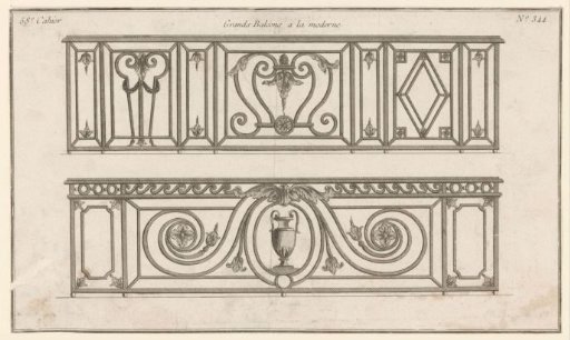 Gates with floral motifs and a vase