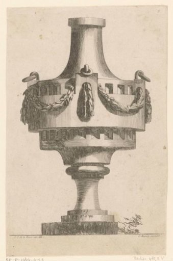 Vase with garlands