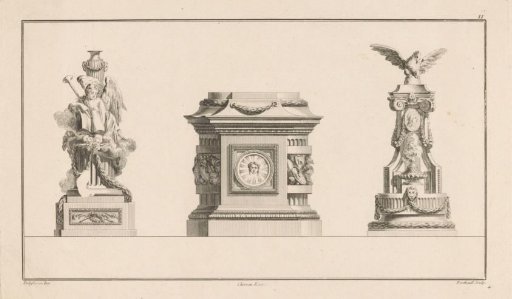 Two monuments and a pedestal