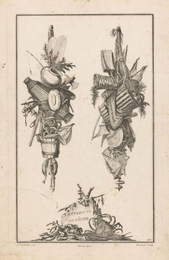 Trophies with fish trap and baskets