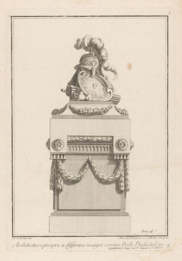 Pedestal with helmet and shield