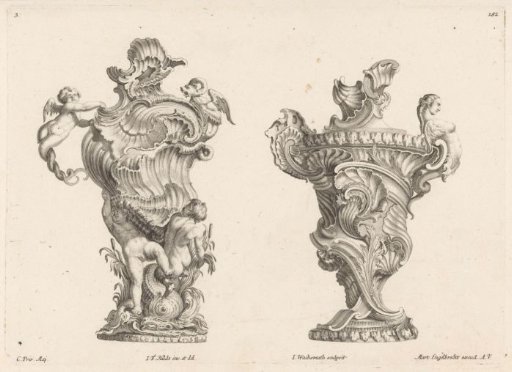 Ornamental vases with putti