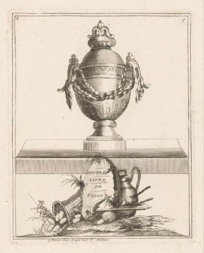 Vase with garlands