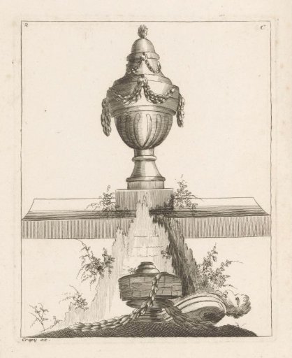 Vase with garlands