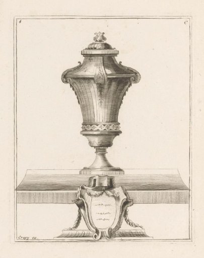 Vase and cartouche
