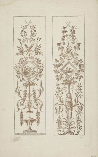 Two arabesques with medallions