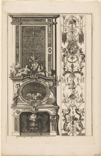 Chimney piece with a phoenix and female figures