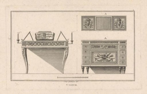 Music table and cabinet
