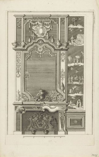 Chimney piece with vases and Oriental scenes