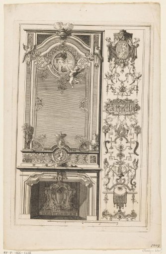 Chimneypiece with birds and busts