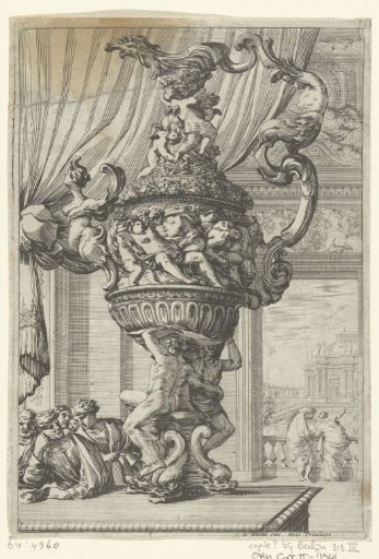 Vase supported by two nude men