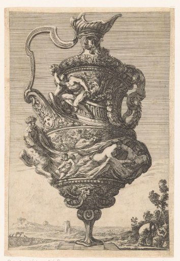 Ornamental vase on a narrow foot