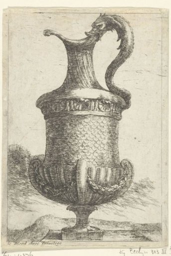 Ewer with spout to the left