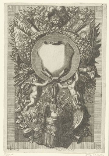 Cartouche on a round shield