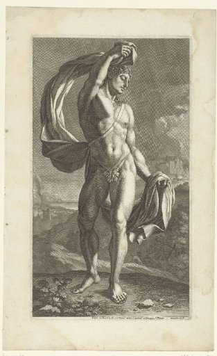 Naked youth in a landscape