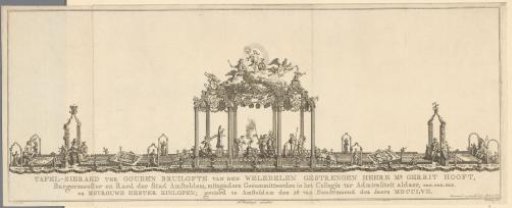 Table decoration for the golden wedding of burgomaster Gerrit Hooft, 1757