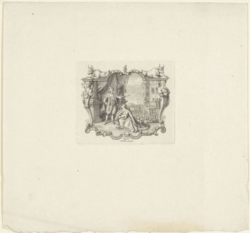 Vignette with a king and queen at an execution