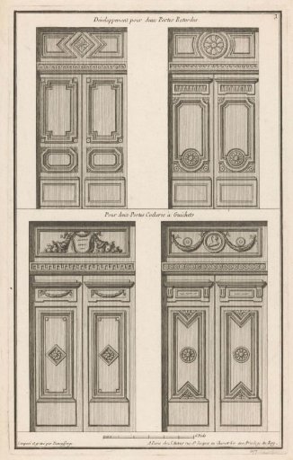 Four gates with cornucopias and garlands