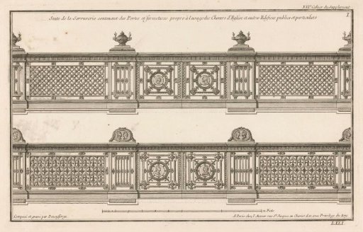 Choir screens with vases and medallions