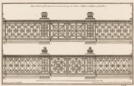 Choir railings with vases and urns