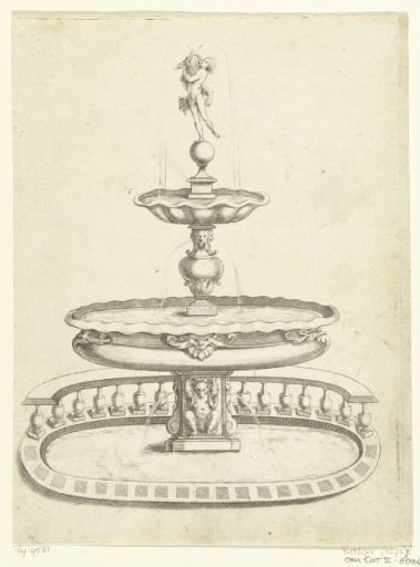 Fountain with two water basins